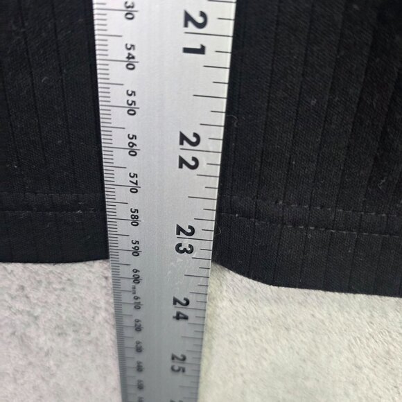 Womens Rebecca Malone Black Henley Shirt Long Sleeve Cotton Polyester Blend L - Picture 5 of 6